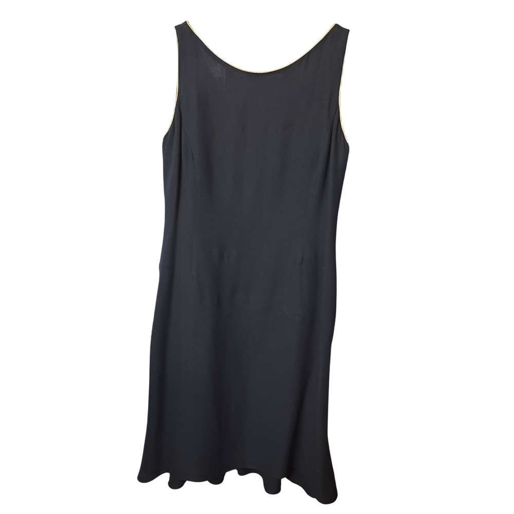 Carlisle Vintage Black Silk Shift A-line Dress Sleeveless Elegant Womens Sz 10